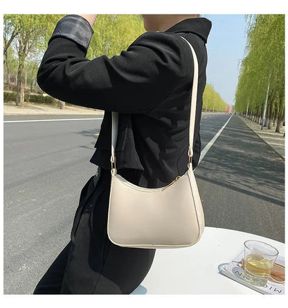 Nouveaux sacs à main de mode pour femmes rétro couleur unie en cuir PU épaule sous les bras sac décontracté femmes Hobos sacs à main sac à main femme