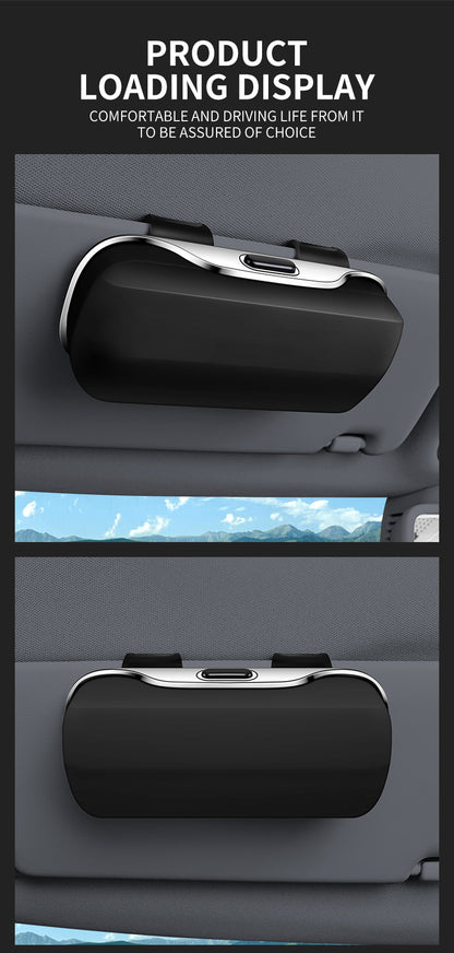 Étui à lunettes pour visière de voiture, ABS de qualité supérieure, flocage intérieur de lunettes de soleil, organisateur, mallette de rangement, boîte de Protection anti-rayures pour lunettes