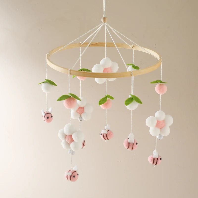 Berceau de bébé lit Mobile cloche hochet jouets en bois Crochet étoiles pendentif lit cloche jouets nouveau-né confort berceau support suspendus jouets cadeaux