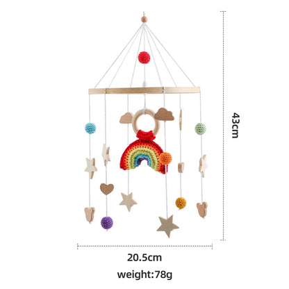 Berceau de bébé lit Mobile cloche hochet jouets en bois Crochet étoiles pendentif lit cloche jouets nouveau-né confort berceau support suspendus jouets cadeaux