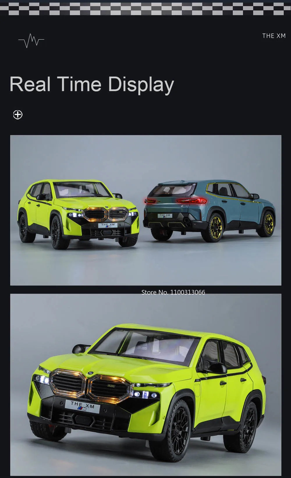 1/24 les modèles de voitures en alliage XM jouet moulé sous pression véhicules tout-terrain avec son léger fonction de traction SUV voiture jouets pour enfants garçons cadeaux