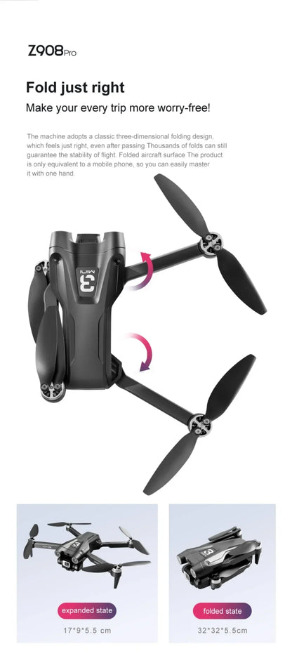 Xiaomi-Drone ATA JIA Z908 Pro /MAX 8K ESC 4K, professionnel, localisation de flux optique, évitement d'obstacles à 3 côtés, jouets quadricoptères