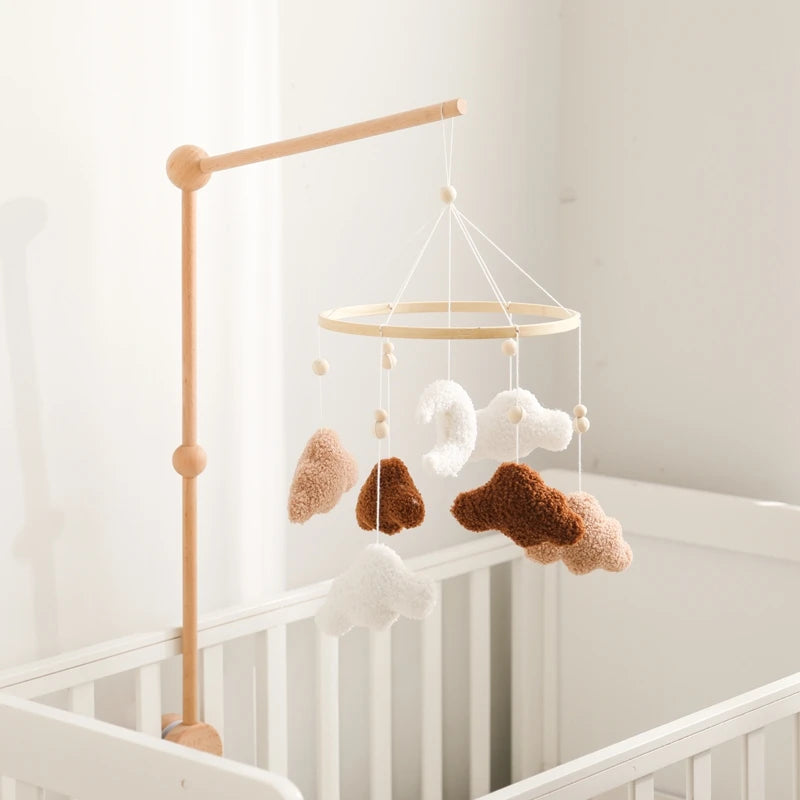 Berceau de bébé lit Mobile cloche hochet jouets en bois Crochet étoiles pendentif lit cloche jouets nouveau-né confort berceau support suspendus jouets cadeaux
