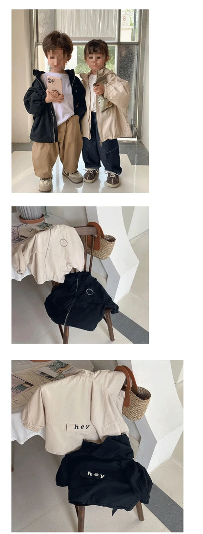 Veste à Capuche avec Fermeture Éclair pour Enfant Garçon et Fille, Vêtement à la Mode avec Dessin Animé, Chemise avec Lettres, Nouvelle Collection Printemps Automne 2024
