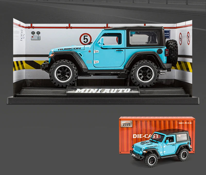 Tout-terrain 7 portes pour modèle de voiture jouet Wrangler moulé sous pression, véhicule en alliage métallique à l'échelle 1/32 pour enfants garçons filles adultes, portes ouvertes, légères