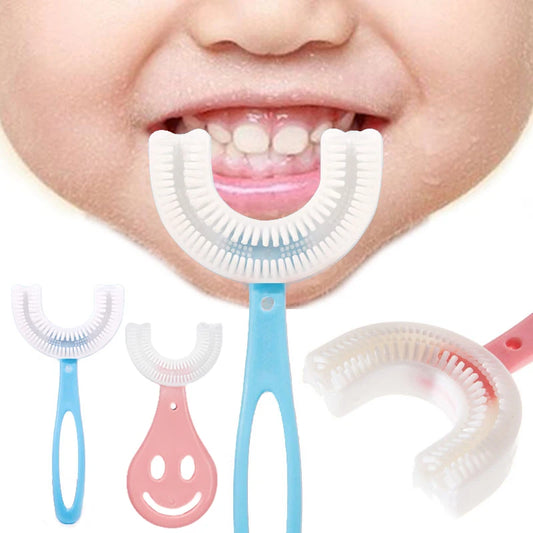 Brosse à dents en Silicone pour bébé, 360 degrés, en forme de U, anneaux de dentition, brosse pour bébé, soins buccaux, nettoyage