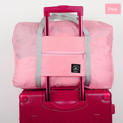 Sac de voyage pliant imperméable de couleur unie, sac à bagages léger de grande capacité