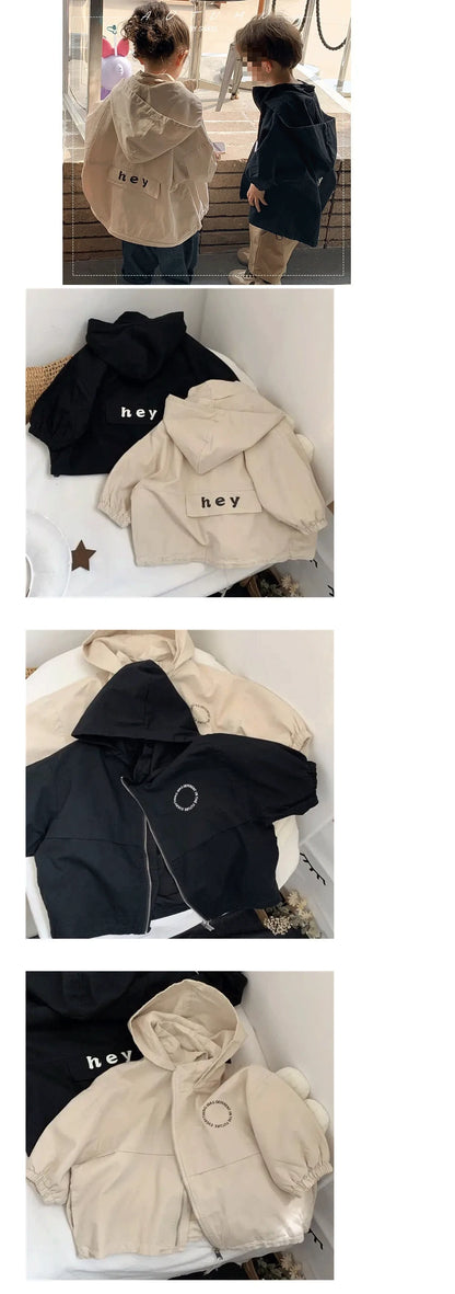 Veste à Capuche avec Fermeture Éclair pour Enfant Garçon et Fille, Vêtement à la Mode avec Dessin Animé, Chemise avec Lettres, Nouvelle Collection Printemps Automne 2024