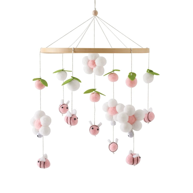 Berceau de bébé lit Mobile cloche hochet jouets en bois Crochet étoiles pendentif lit cloche jouets nouveau-né confort berceau support suspendus jouets cadeaux