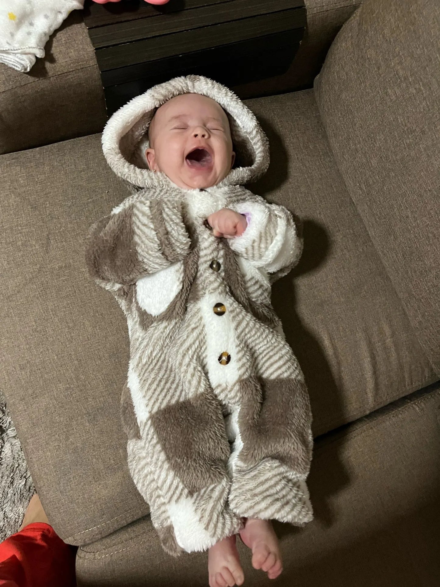 Barboteuse à carreaux pour bébés garçons et filles, combinaison à capuche et manches longues en peluche, vêtements chauds d'hiver pour tout-petits garçons de 3 à 24 mois
