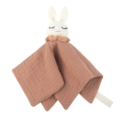 Bébé bébé apaiser serviette réconfortante Crochet lapin rot tissu sommeil apaisant poupée jouet pacifier sucette bavoir pour les