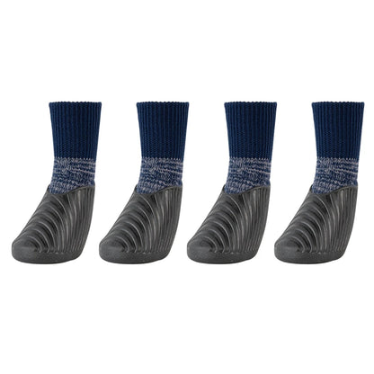 Lot de 4 bottines d'extérieur imperméables pour chien et chat,chaussures anti-tâches et antidérapantes en caoutchouc avec chaussettes, protégeant les coussinets, pour petit et grand chien