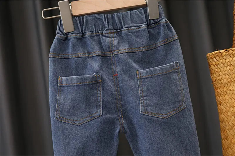 Ensemble de 2 pièces de vêtements de sport décontractés pour enfants, sweats à capuche à bandes, jeans pour garçons, survêtements pour enfants, tenue de printemps et d'automne, 0 à 5 ans, nouveau