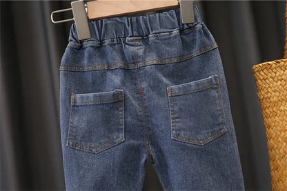 Ensemble de 2 pièces de vêtements de sport décontractés pour enfants, sweats à capuche à bandes, jeans pour garçons, survêtements pour enfants, tenue de printemps et d'automne, 0 à 5 ans, nouveau