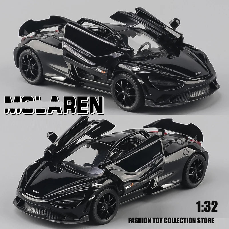1: 32 Malaren 765TL rapide et furieux 7 modèle de voiture en alliage moulé sous pression jouet avec son et lumière véhicules décoration jouets pour enfants cadeau