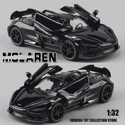 1: 32 Malaren 765TL rapide et furieux 7 modèle de voiture en alliage moulé sous pression jouet avec son et lumière véhicules décoration jouets pour enfants cadeau