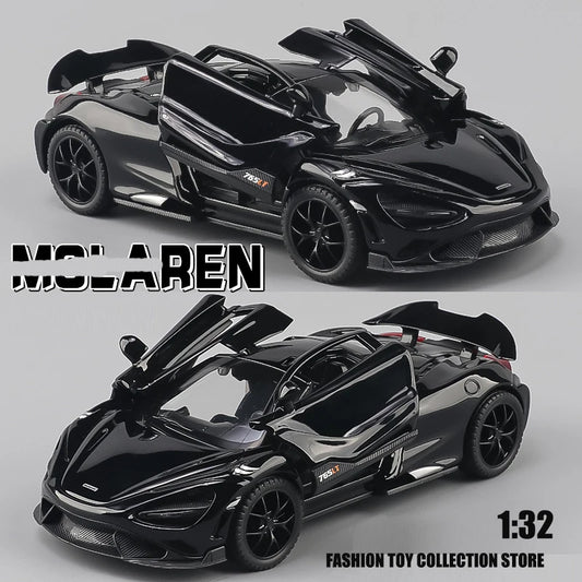 1: 32 Malaren 765TL rapide et furieux 7 modèle de voiture en alliage moulé sous pression jouet avec son et lumière véhicules décoration jouets pour enfants cadeau
