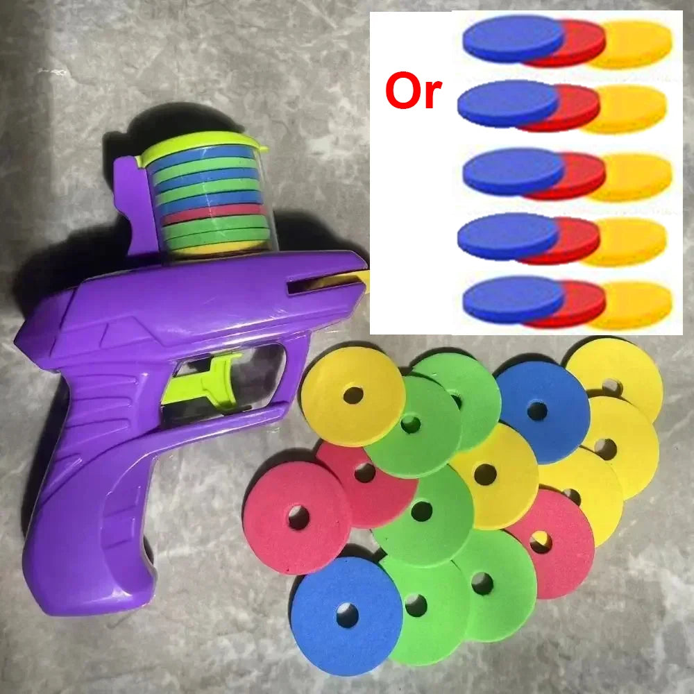 Pistolet à disque en mousse pour enfants, jeu de plein air, jouet, disque volant, lanceur de tir, Double jouet interactif Parent-enfant
