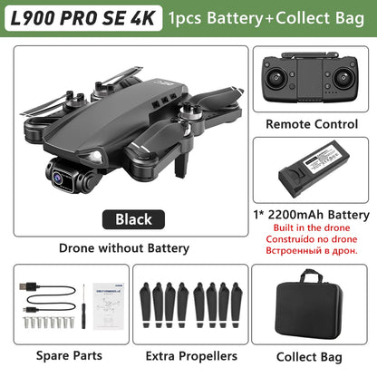 LYZRC L900 PRO GPS Drone 4K professionnel HD double caméra 5G WIFI moteur sans brosse FPV quadrirotor pliable photographie aérienne Drone