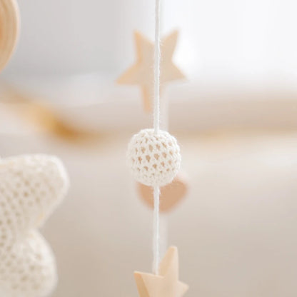 Berceau de bébé lit Mobile cloche hochet jouets en bois Crochet étoiles pendentif lit cloche jouets nouveau-né confort berceau support suspendus jouets cadeaux