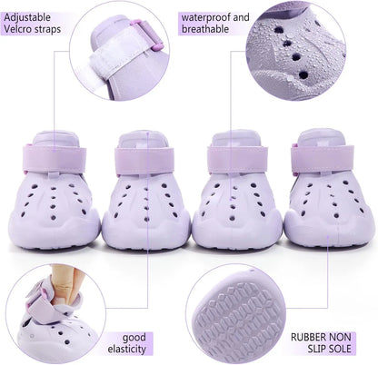 ATUBAN Chaussures pour chiens, sandales pour chaussons chauds, bottes d'extérieur pour chiens, chaussons antidérapants et imperméables pour l'hiver, jour enneigé et été