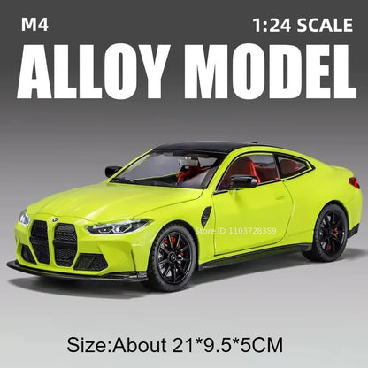 Modèle de voiture jouet Miniature M4 760Li 1:24, en alliage moulé sous pression, son et lumière, portes ouvertes, traction arrière, Absorption des chocs, véhicules jouets, cadeaux pour enfants
