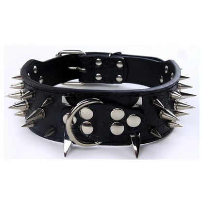 Ensemble collier et laisse pour chien à pointes, collier pour chien en cuir à rivets, collier réglable pour la marche en plein air