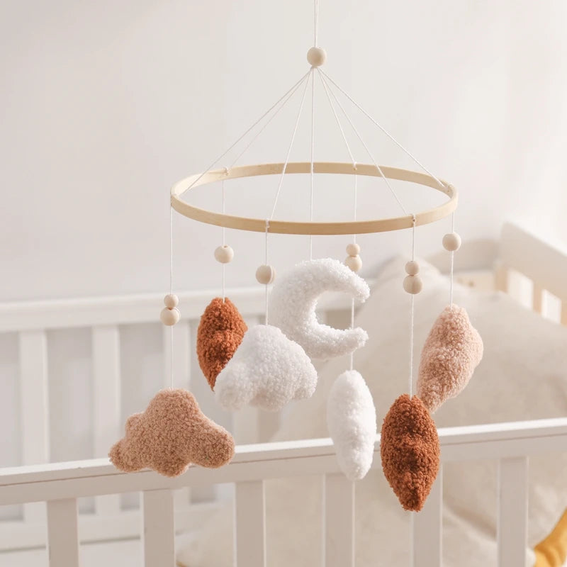 Berceau de bébé lit Mobile cloche hochet jouets en bois Crochet étoiles pendentif lit cloche jouets nouveau-né confort berceau support suspendus jouets cadeaux