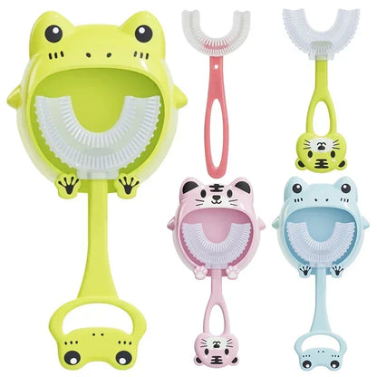 Brosse à dents en Silicone souple pour bébé de 2 à 12 ans, brosse de nettoyage des dents en forme de U à 360 degrés pour enfants de 2 à 12 ans