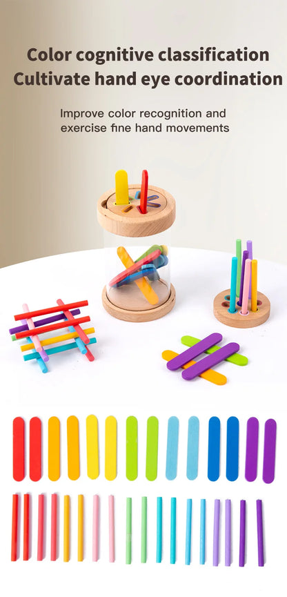 Jouets Montessori en bois, jouets de tri des couleurs, motricité Fine, jeux de correspondance sensorielle, jouets éducatifs pour enfants de 1 à 3 ans, cadeau de 3 ans et plus