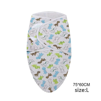 Ensemble de couverture et chapeau pour bébé de 0 à 6 mois, en coton imprimé de dessin animé, emmaillotage réglable pour nouveau-né, enveloppes de couchage pour nourrissons, toutes saisons