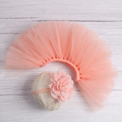 Ylsteed – tenues de photographie pour nouveau-né fille, jupe Tutu faite à la main avec bandeau fleuri, vêtements de princesse, accessoires Photo pour bébé fille
