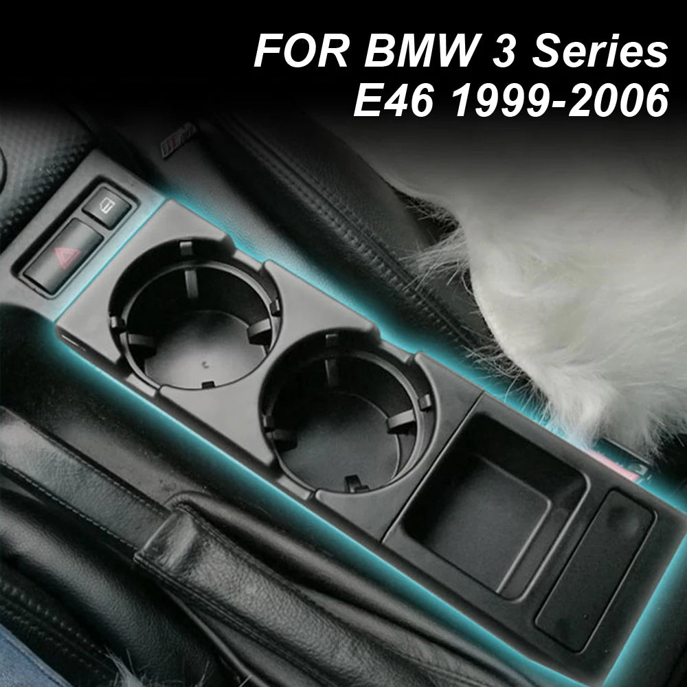 Nouveau Double trou style de voiture Console centrale avant boîte de rangement pièce de monnaie + porte-gobelet pour BMW E46 série 1999-2006 51168217953