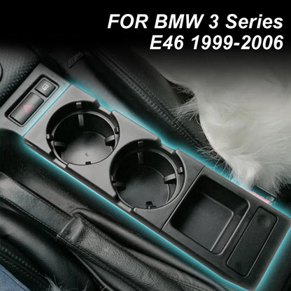 Nouveau Double trou style de voiture Console centrale avant boîte de rangement pièce de monnaie + porte-gobelet pour BMW E46 série 1999-2006 51168217953