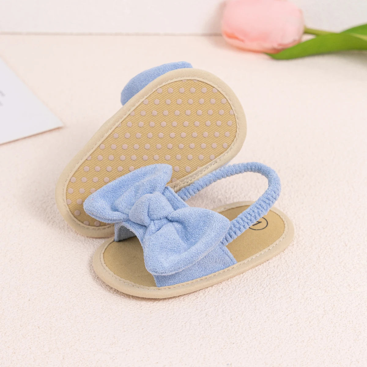 Été bébé filles sandales mode nœud semelle souple chaussures décontractées coton confortable enfant en bas âge chaussures plage bébé sandales 0-18 mois