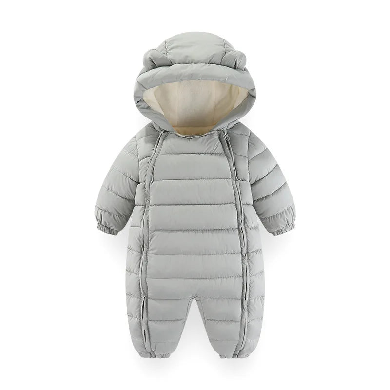 OLEKID 2025 automne hiver bébé barboteuses à capuche Plus velours chaud bébé fille combinaison enfant en bas âge garçons salopette infantile nouveau-né vêtements de nuit