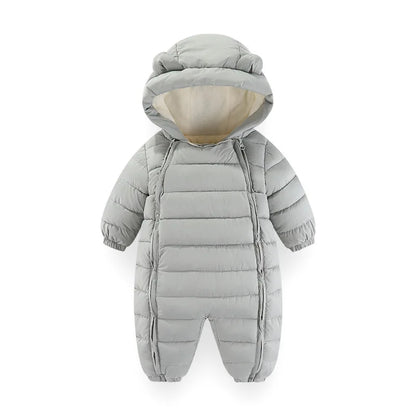 OLEKID 2025 automne hiver bébé barboteuses à capuche Plus velours chaud bébé fille combinaison enfant en bas âge garçons salopette infantile nouveau-né vêtements de nuit