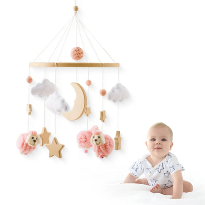 Berceau de bébé lit Mobile cloche hochet jouets en bois Crochet étoiles pendentif lit cloche jouets nouveau-né confort berceau support suspendus jouets cadeaux