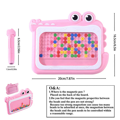 Planche à gribouiller en perles magnétiques pour enfants de 3 à 8 ans, avec stylo Puzzle, jouets de dessin, jeu de Montessori, cadeau éducatif, nouvelle collection
