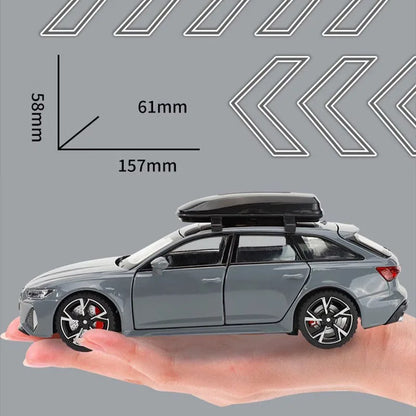 Modèle de voiture jouet Audi RS6 avec son et lumière, portes ouvertes en alliage moulé sous pression, jouet de Collection pour garçon et adulte, cadeau de Festival, 1/32