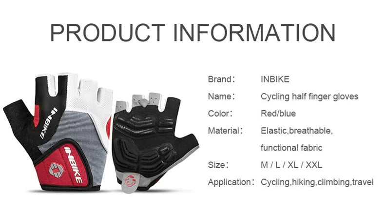 INBIKE antichoc GEL Pad gants de cyclisme demi doigt gants de Sport hommes femmes été vélo gymnase Fitness gants vtt gants IF239
