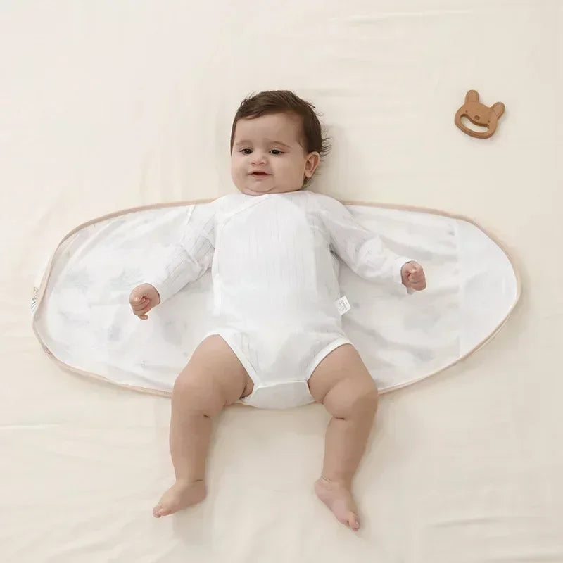 Couverture d'emmaillotage pour bébé de 0 à 6 mois, sangle pour protéger le ventre, couverture de couchage pour nouveau-né, style fin pour l'été
