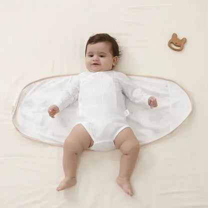Couverture d'emmaillotage pour bébé de 0 à 6 mois, sangle pour protéger le ventre, couverture de couchage pour nouveau-né, style fin pour l'été