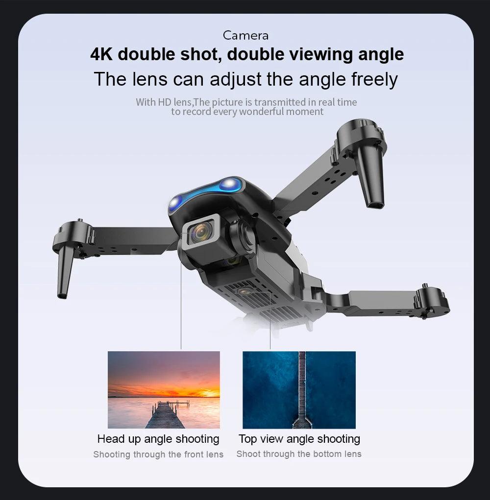 Drone professionnel E99Pro avec caméra pour touristes, 4K, WIFI, flux optique, fpv, évitement d'obstacles, photographie aérienne, quadrirotor