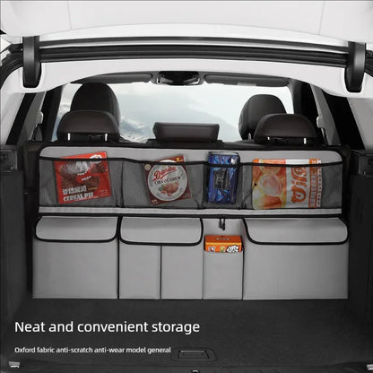 Sac de rangement pour coffre de voiture, sac suspendu pour dossier de siège de voiture SUV, sac de rangement multifonctionnel en maille, articles de rangement pour intérieur de voiture