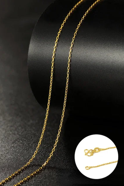 Chaîne de collier couleur or 14k pour femmes, boîte, os de serpent/étoilé/chaîne croisée, collier de 18 pouces, bijoux fins, cadeaux