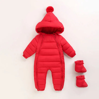 OLEKID automne hiver nouveau-né bébé barboteuse à capuche Plus velours enfant en bas âge garçon combinaison nouveau-né Snowsuit infantile bébé fille salopette