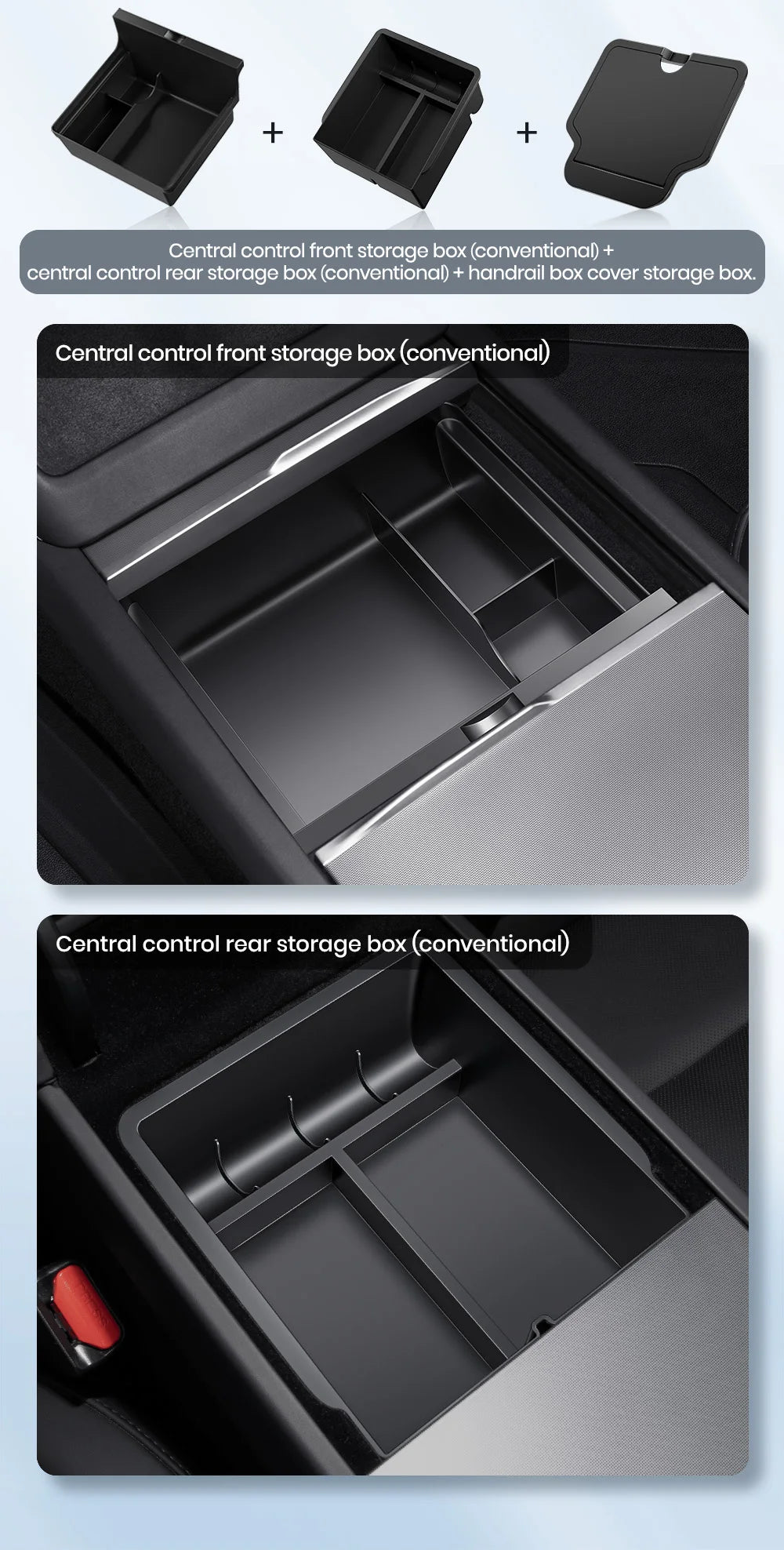 Accoudoir central caché, boîte de rangement, support de verre, organisateur de Console, accessoires pour Tesla modèle 3 Highland 2025 modèle Y 2021 – 2025