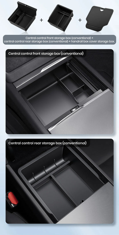 Accoudoir central caché, boîte de rangement, support de verre, organisateur de Console, accessoires pour Tesla modèle 3 Highland 2025 modèle Y 2021 – 2025