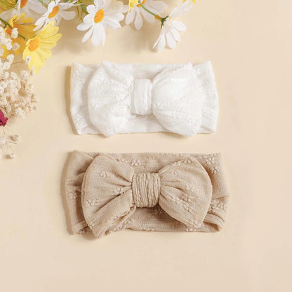 Bandeau en maille respirante et douce pour bébé, 3 pièces, avec nœud Double couche, haute élasticité, couvre-chef adapté aux nourrissons et aux jeunes enfants